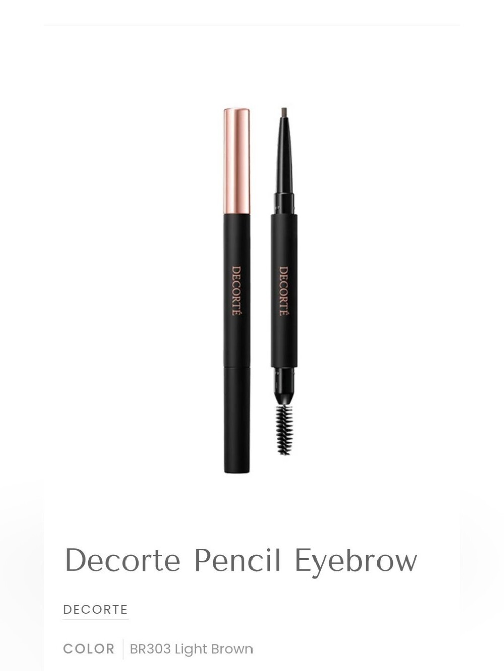 DECORTÉ Pencil Eyebrow BR303 Light Brown Refillable New Sealed Made in Japan